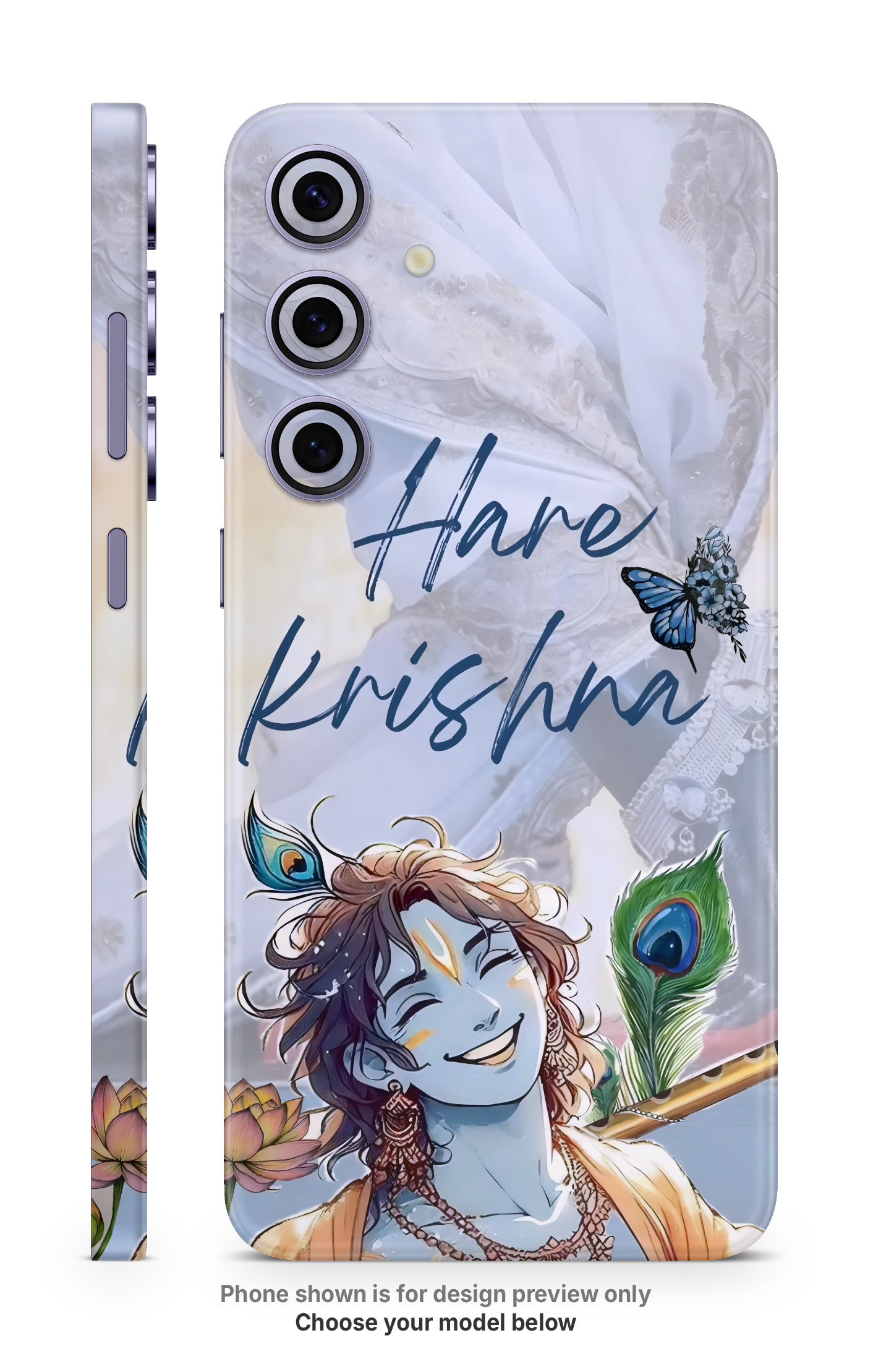 Hare Krishna Typography Mobile Skin