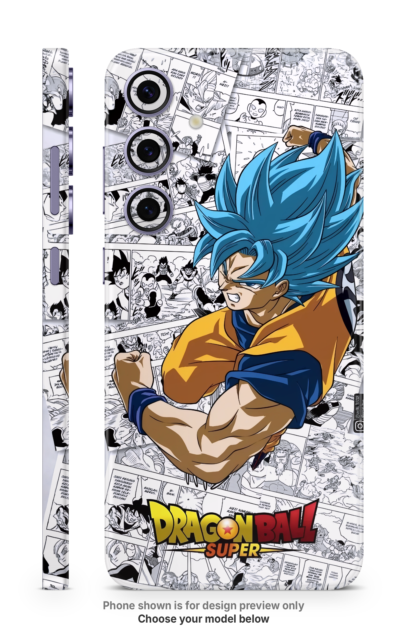 Anime Blue Hair Fighter Mobile Skin