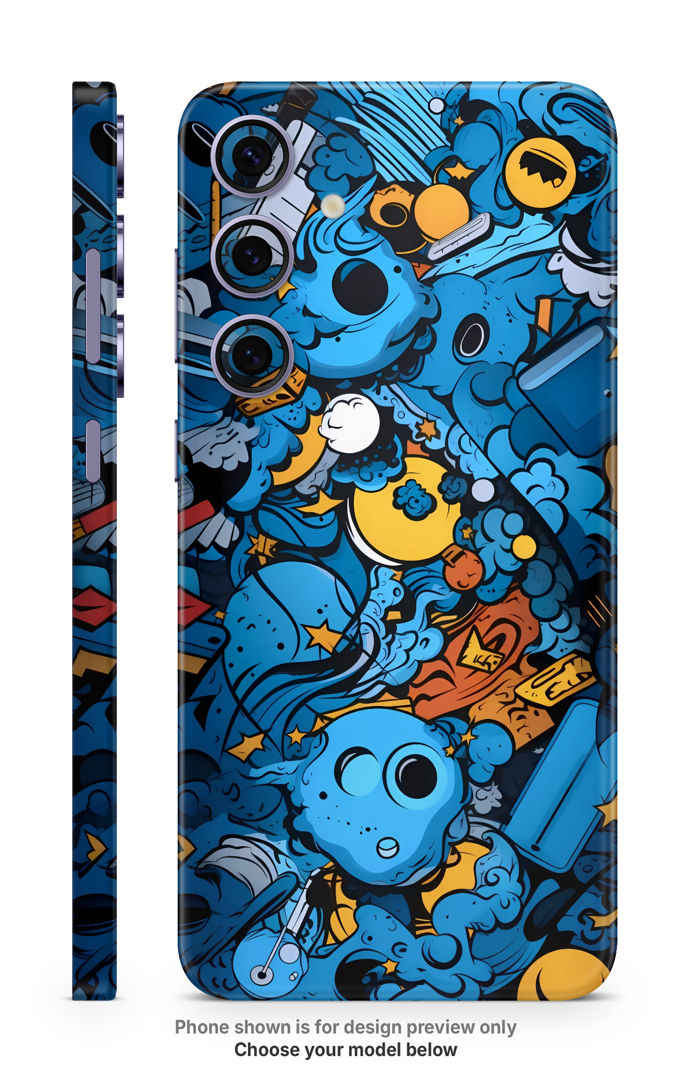 Blue Abstract Splash Art Mobile Skin