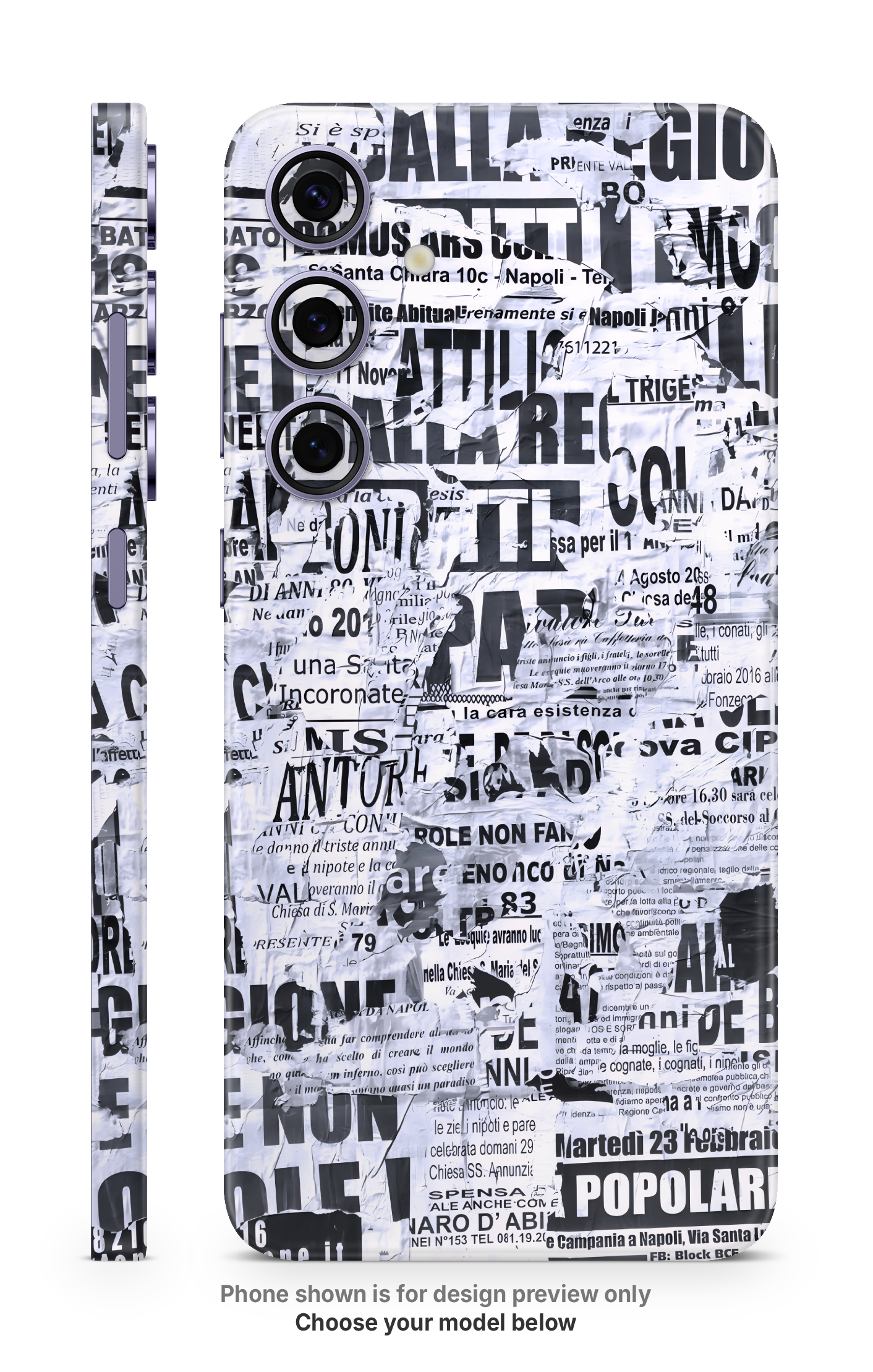 Vintage Newspaper Collage Mobile Skin