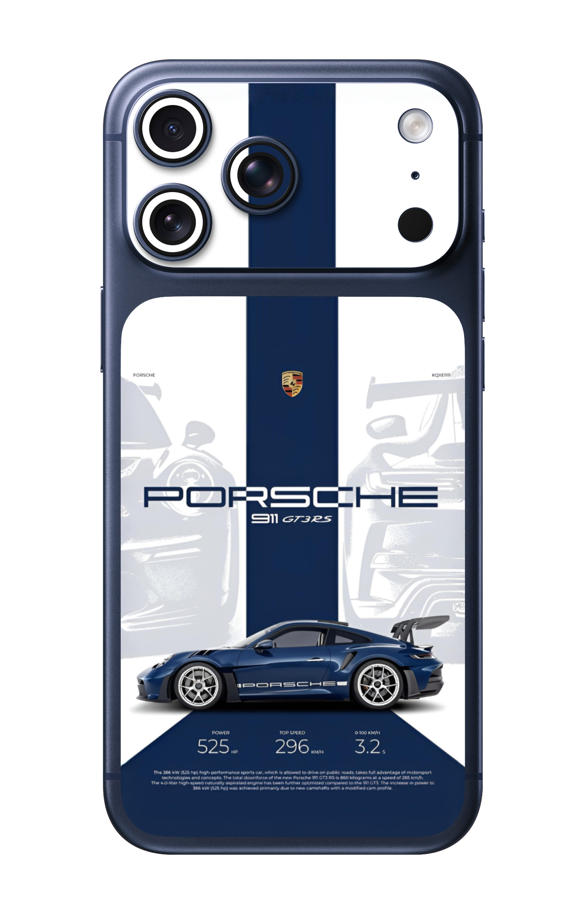 911 GT3 RS Blue Racing Edition Camera & Pocket Edition Mobile Skin for iPhone 17 Pro & 17 Pro Max