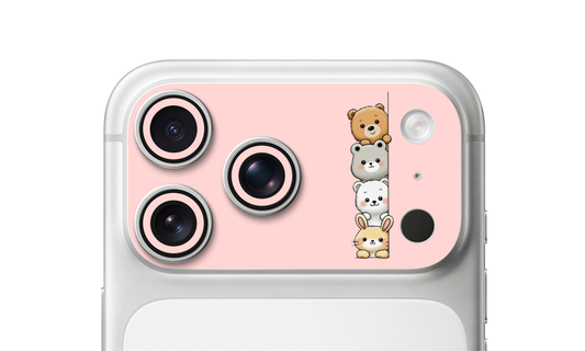 Cute Bear & Bunny Squad – iPhone 17 Pro & 17 Pro Max Camera Skin