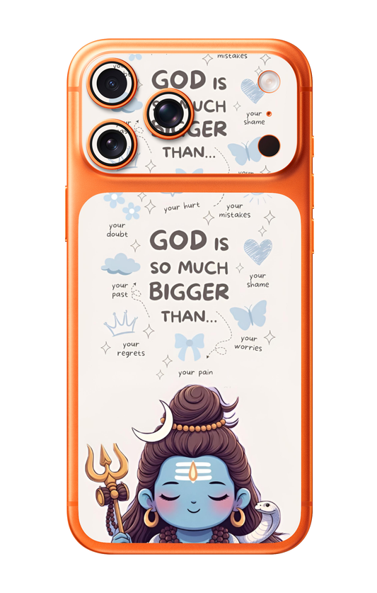 Cute Mahadev Quote Camera & Pocket Edition Mobile Skin for iPhone 17 Pro & 17 Pro Max