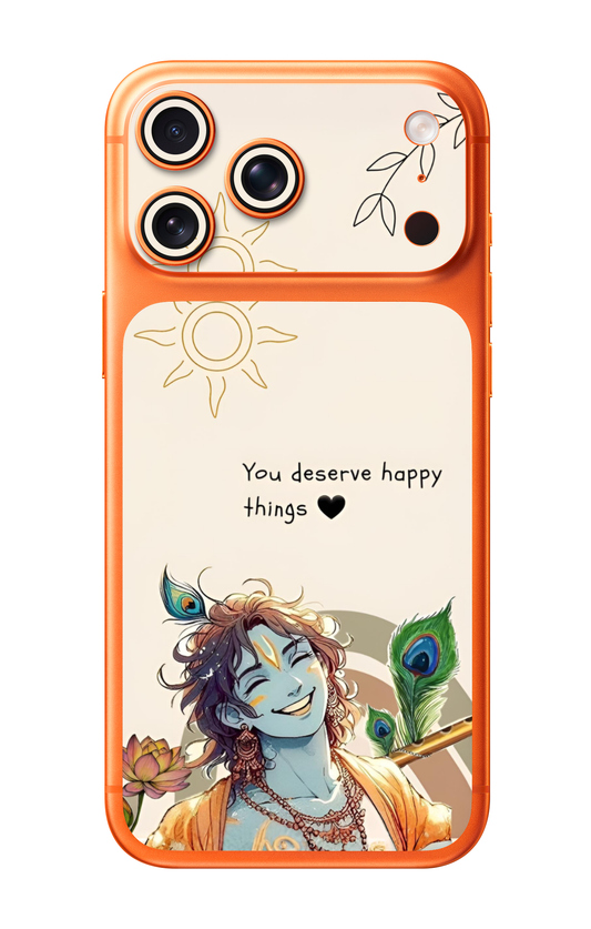 Krishna You Deserve Happy Things Camera & Pocket Edition Mobile Skin for iPhone 17 Pro & 17 Pro Max
