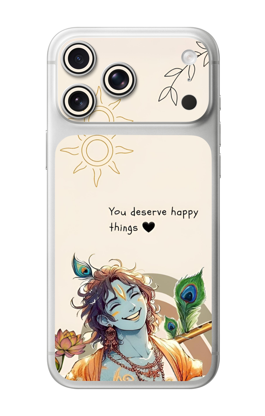 Krishna You Deserve Happy Things Camera & Pocket Edition Mobile Skin for iPhone 17 Pro & 17 Pro Max