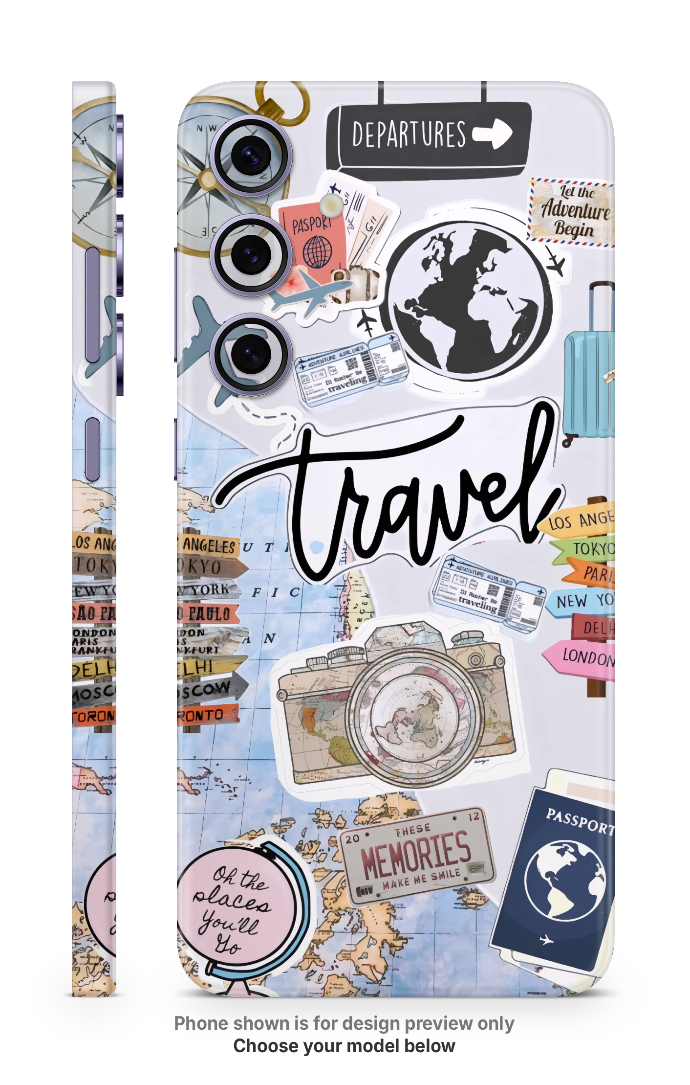 Travel Stickers Mobile Skin