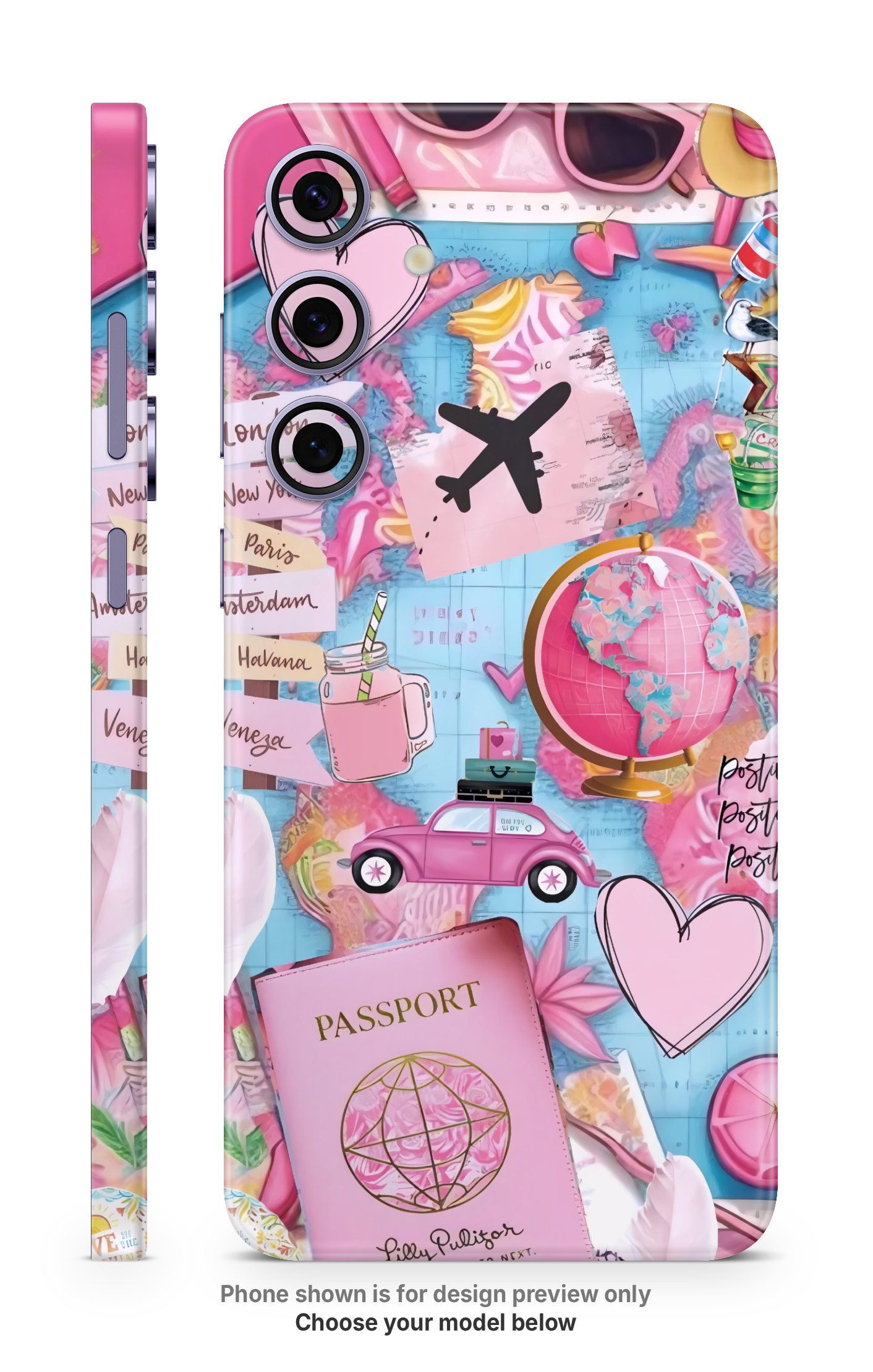 Cute Travel Icons Mobile Skin