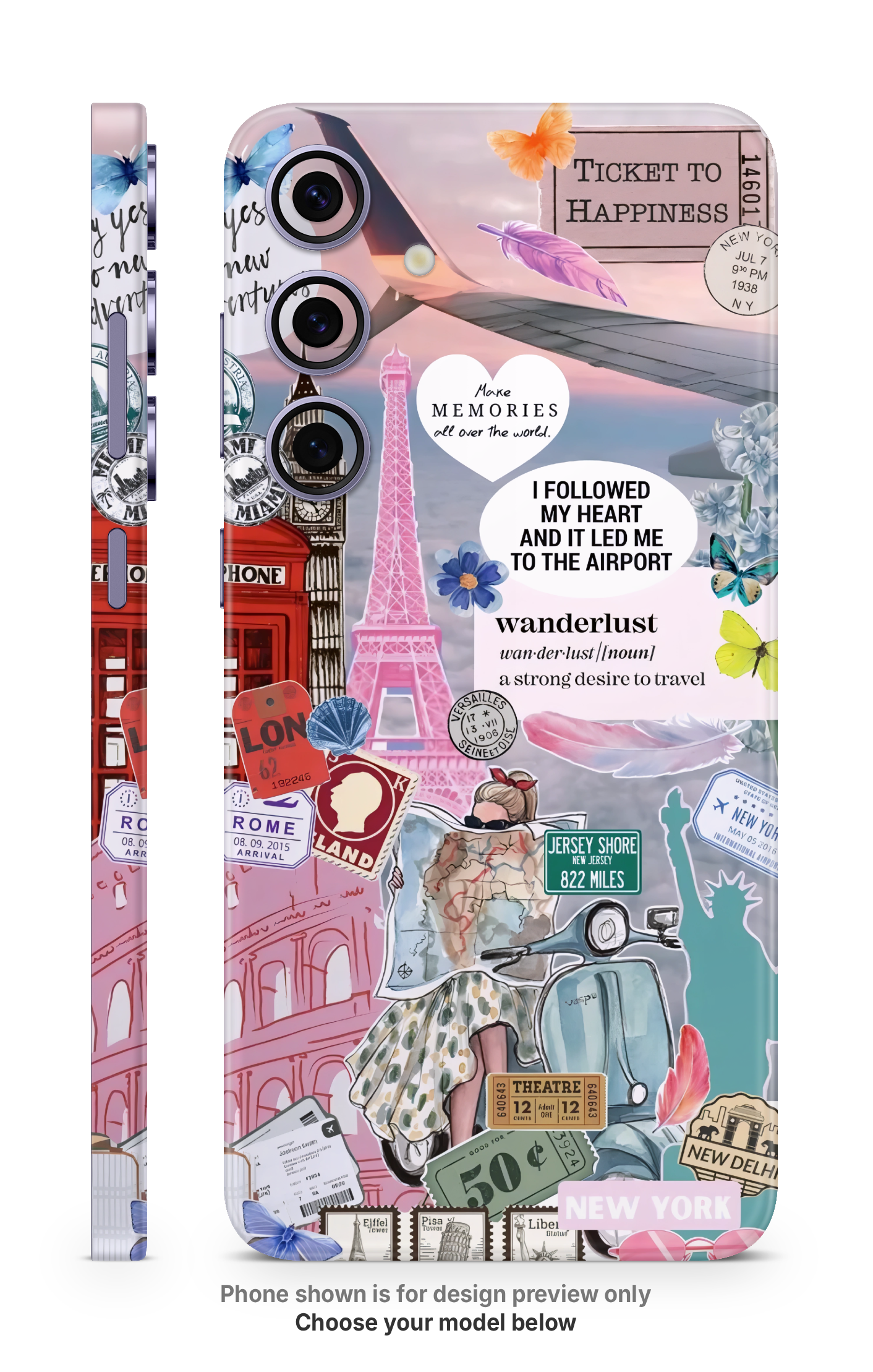 Travel Collage Mobile Skin