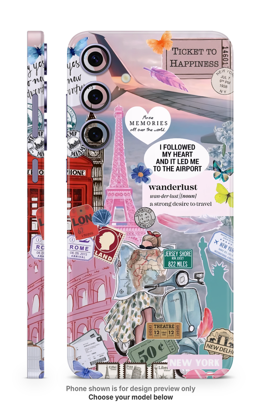 Travel Collage Mobile Skin