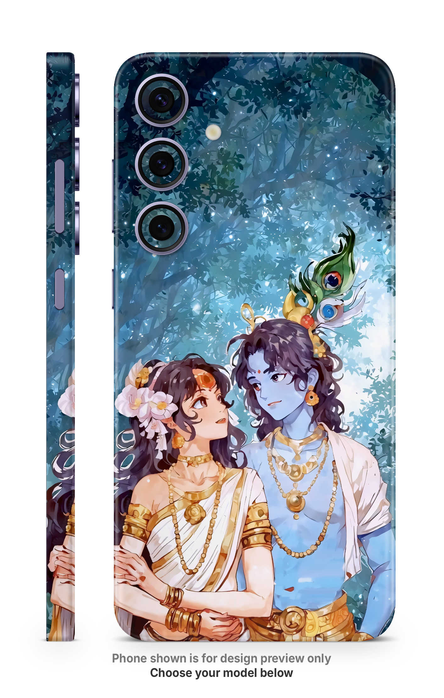 Radha Krishna Cosmic Love Mobile Skin