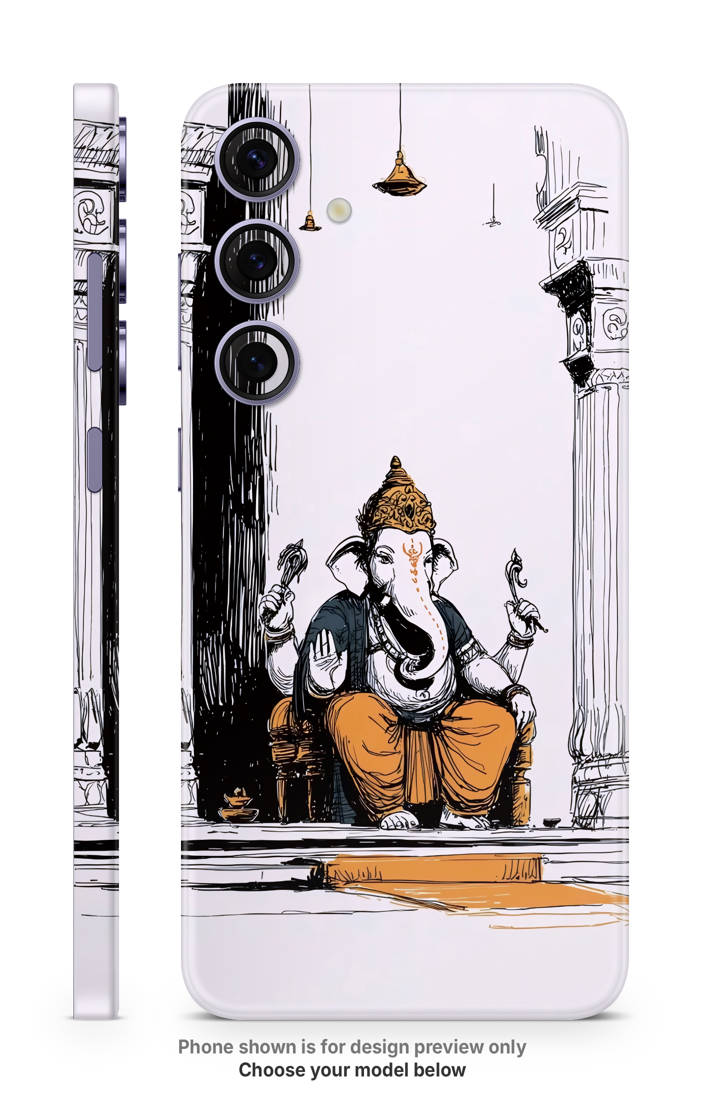 Ganpati Minimal Art Mobile Skin