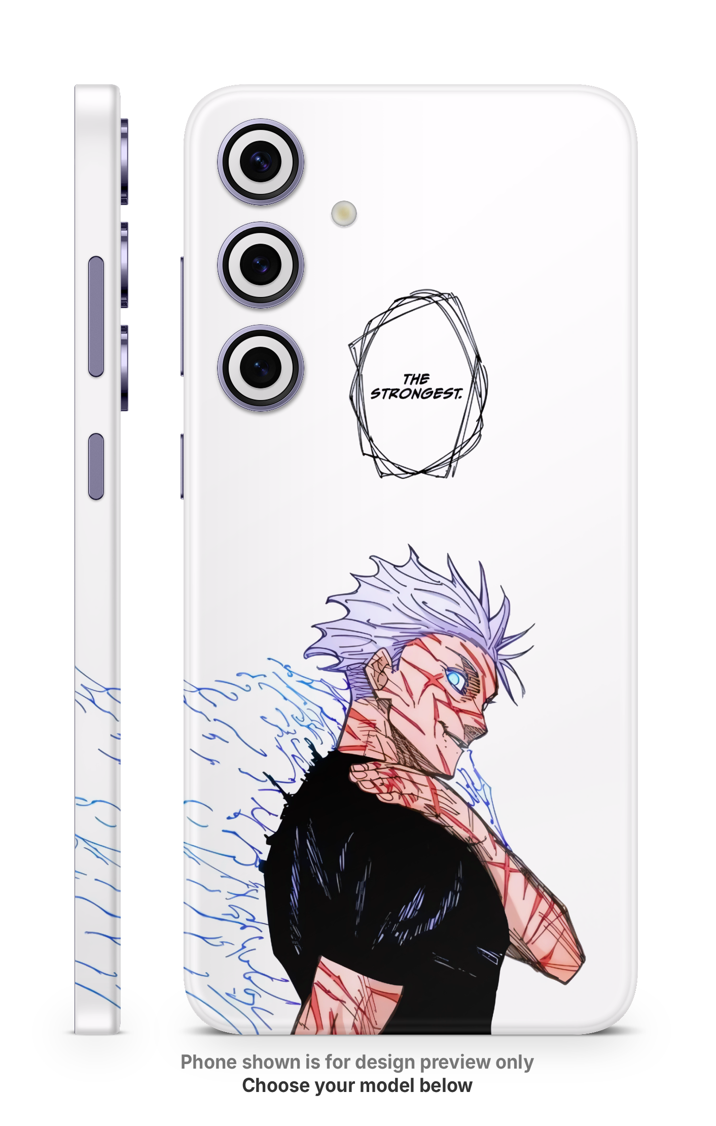 Anime White Hair Character Mobile Skin