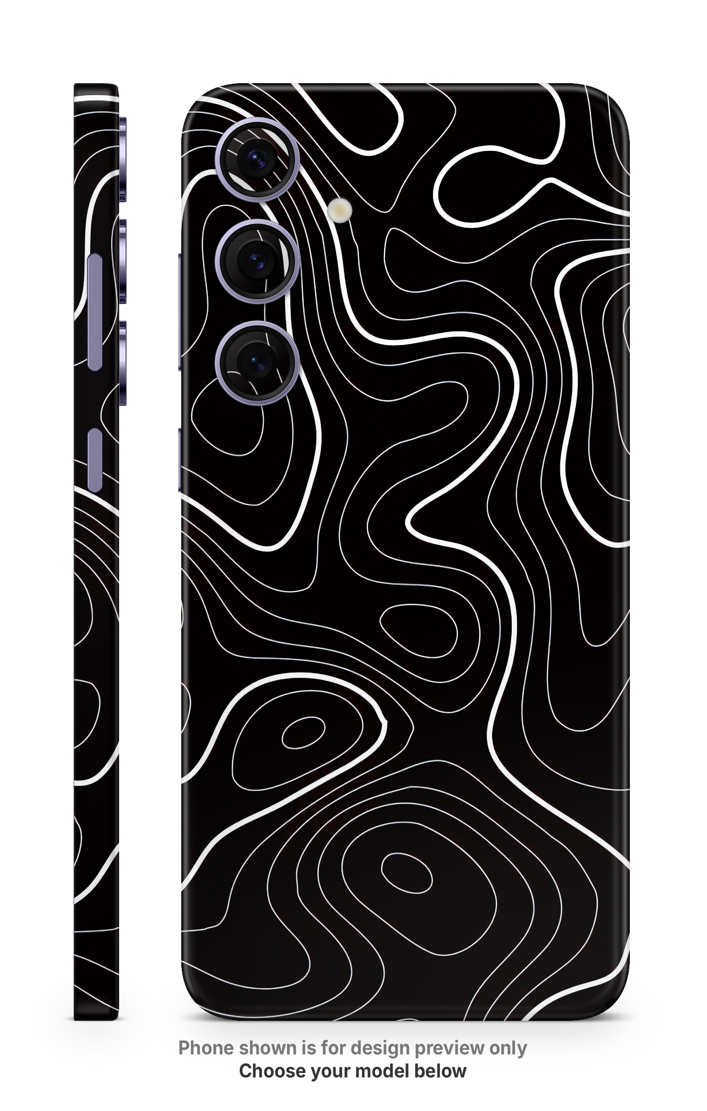Dark Contour Line Art Mobile Skin