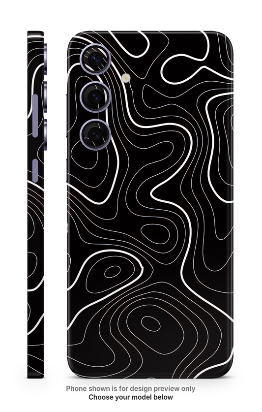 Dark Contour Line Art Mobile Skin