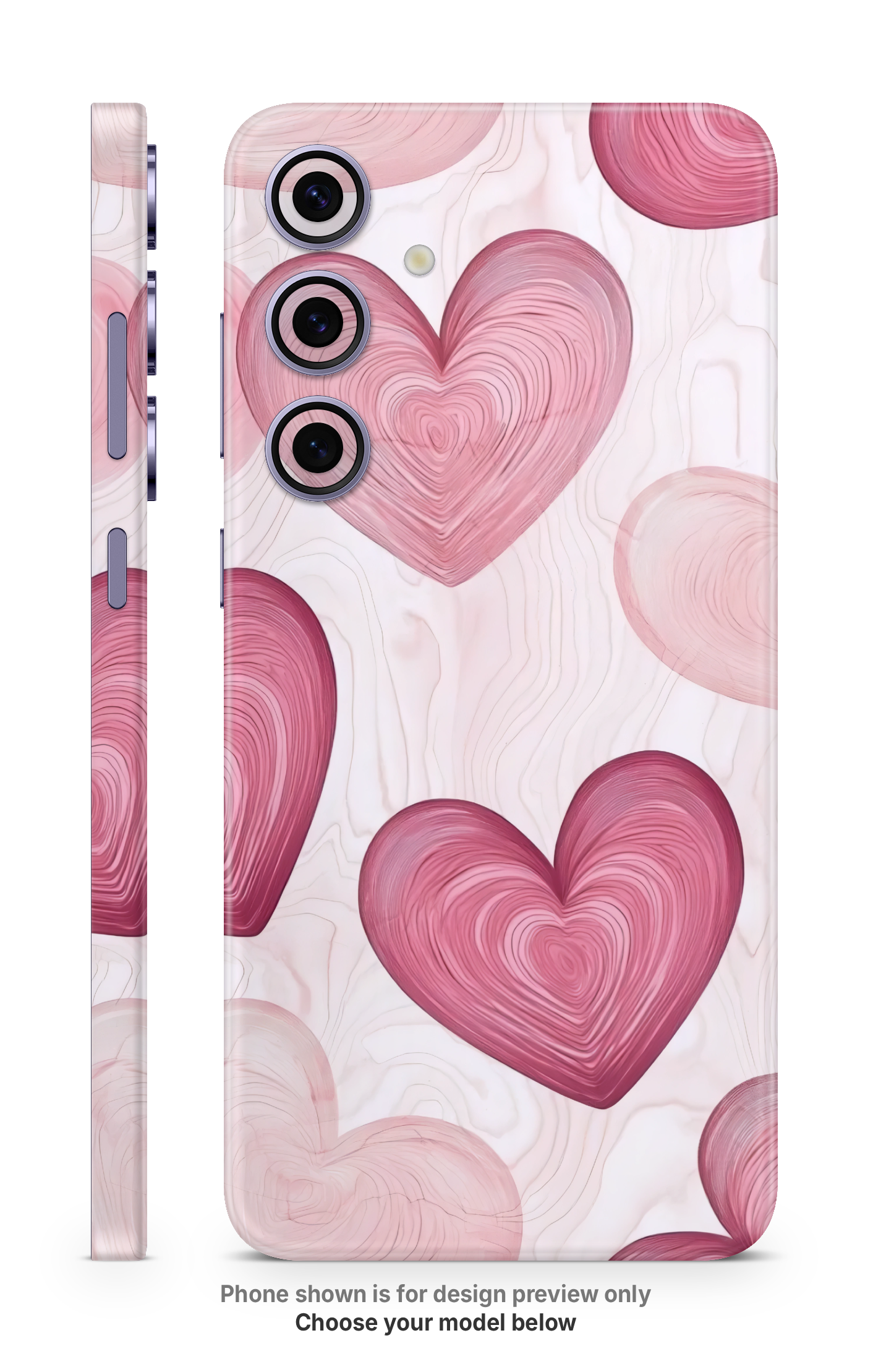 Pink Hearts Mobile Skin