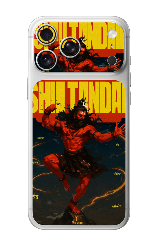 Shiv Tandav Rudra Avatar Bold Typography Camera & Pocket Edition Mobile Skin for iPhone 17 Pro & 17 Pro Max