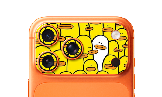 Yellow Duck Pattern – iPhone 17 Pro & 17 Pro Max Camera Skin
